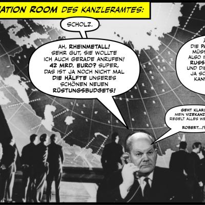 Im Situation-Room des Kanzleramtes