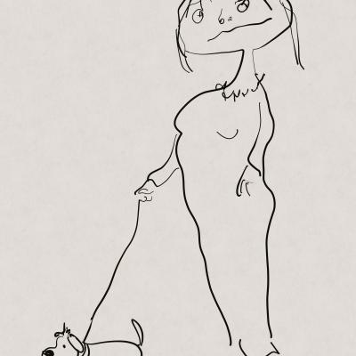 Frau mit Hund